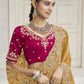 Rajwada Yellow Satin Embroidered Saree For Women