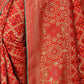 Rajwada Red Silk Blend Embellished Saree For Women