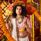 Rajwada White Silk Blend Printed Semi-Stitched Lehenga For Women