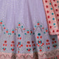 Rajwada Purple Georgette Embroidered Semi Stitched Lehenga With Unstitched Blouse for Women