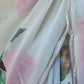 Rajwada Off White Georgette Printed Saree With Unstitched Blouse For Women