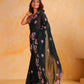 Rajwada Green Silk Blend Embroidered Saree With Unstitched Blouse For Women