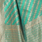 Rajwada Teal Woven Banarasi Silk Saree With Unstitched Blouse For Women