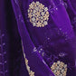 Rajwada Violet Chiffon Embroidered Elegant Saree For Women