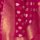 Rajwada Pink Silk Blend Woven Saree With Unstitched Blouse for Women
