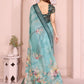 Rajwada Green Cotton Linen Printed Saree For Women