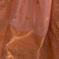 Rajwada Peach Silk Blend Woven Saree With Unstitched Blouse for Women