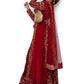 Rajwada Women Maroon Embroidered Art Silk Semi Stitched Lehenga With Unstitched Blouse