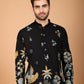 Rajwada Black Viscose Rayon Stitched Kurta For Men