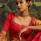 Rajwada Red Silk Blend Embroidered Semi-Stitched Lehenga Choli For Women