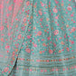 Rajwada Blue Embroidered Silk Blend Semi Stitched Lehenga With Blouse For Women