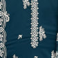 Rajwada Teal Georgette Embroidered Semi-Stitched Kurta Set For Women