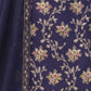 Rajwada Dark Blue Viscose Embroidered Semi-Stitched Kurta Set For Women