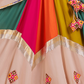 Rajwada Multicolor Viscose Cotton Embroidered Semi-Stitched Lehenga Choli For Women