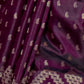 Rajwada Wine Satin Woven Saree With Unstitched Blouse For Women