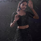 Rajwada Black Embellished Soft Net Semi Stitched Lehenga With Blouse For Women