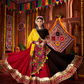 Rajwada Pink And Brown Cotton Blend Embroidered Semi-Stitched lehenga For Women