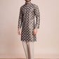 Rajwada White Silk Blend Gold Sequins Stitched  Kurta For Men