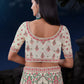 Rajwada Off White And Pink Embroidered Soft Net Semi Stitched Lehenga With Blouse For Women