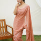 Rajwada Peach Georgette Embroidered Saree With Unstitched Blouse For Women