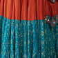 Rajwada Orange And Blue Viscose Rayon Stitched Lehenga Set For Women