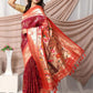 Rajwada Maroon Silk Blend Woven Saree For Women