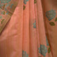Rajwada Orange Silk Blend Woven Saree With Unstitched Blouse For Women