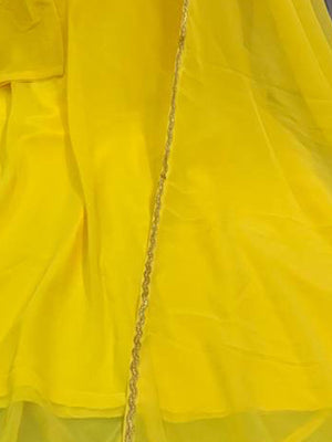 Rajwada Women Yellow Georgette Semi Stitched Gown