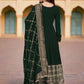 Rajwada Green Stitched Gown With Dupatta For Women