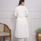 Rajwada White Silk Blend Embroidered Stitched Kurta Set For Women