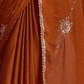 Rajwada Rust Orange Silk Blend Embroidered Saree For Women