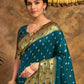 Rajwada Deep Teal Green Silk Blend Woven Pithani Saree For Women