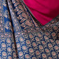 Rajwada Pink And Blue Silk Blend Printed Elegant Saree For Women