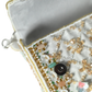 Rajwada White Suede Embellished Clutch For Women