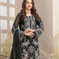 Rajwada Black Georgette Embroidered Semi-Sitched Kurta Set For Women
