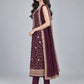 Wine Net Embellished Kurta Set