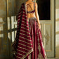Rajwada Maroon Silk Blend Embroidered Semi-Stitched Lehenga For Women