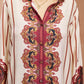 Rajwada Cream Linen Printed Stitched Co-Ord Set For Women