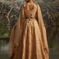 Rajwada Golden Beige Net Embellished Semi-Stitched Lehenga For Women