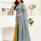 Rajwada Multicolour Cotton Linen Zari Work Saree For Women