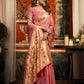 Rajwada Pink Cotton Blend Solid Saree For Women