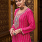 Rajwada Pink Chinon Embroidered Stitched Kurta Set For Women