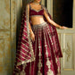 Rajwada Maroon Silk Blend Embroidered Semi-Stitched Lehenga For Women