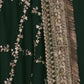 Rajwada Green Stitched Gown With Dupatta For Women