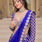 Rajwada Royal Blue Georgette Embellished Semi Stitched Lehenga For Women