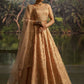 Rajwada Golden Beige Net Embellished Semi-Stitched Lehenga For Women