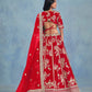Rajwada Red Art Silk Embroidered Semi-Stitched lehenga For Women