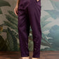 Rajwada Purple Silk Blend Embroidered Stitched Kurta Set For Men