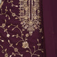 Wine Net Embellished Kurta Set