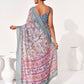 Rajwada Off White Cotton Linen Solid Printed Saree For Women